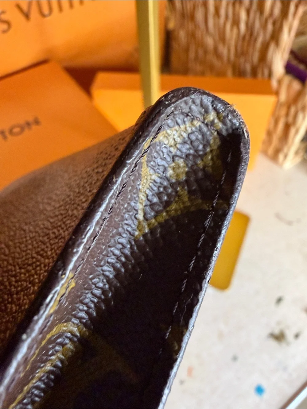 Louis Vuitton Monogram Canvas Zip Pouch in Dark Brown